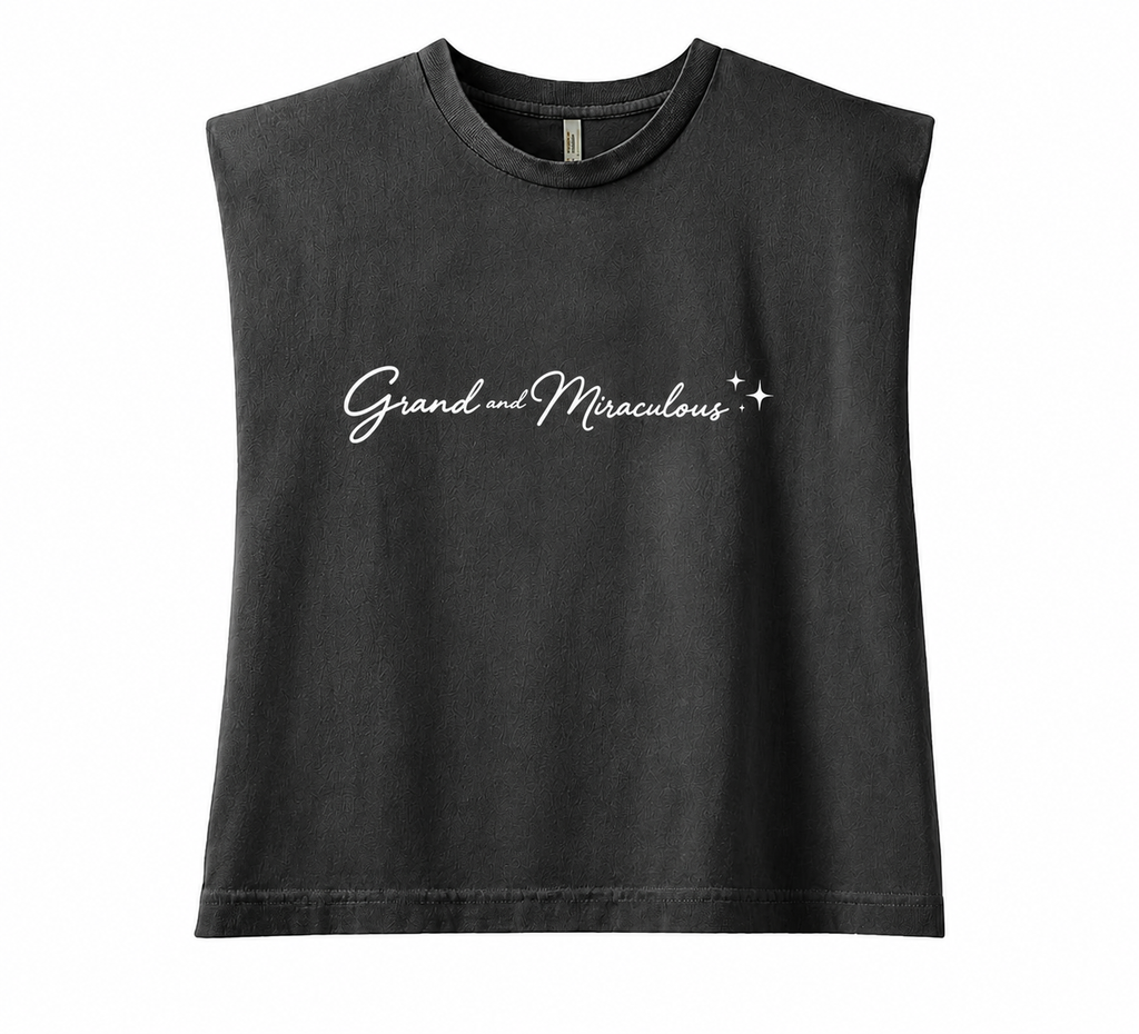 Grand and Miraculous Crop Muscle Tee - Thawing Threads