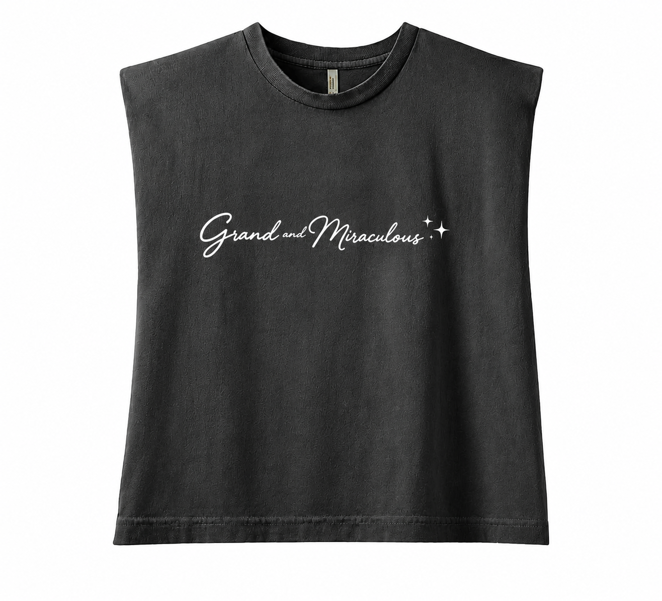 Grand and Miraculous Crop Muscle Tee - Thawing Threads