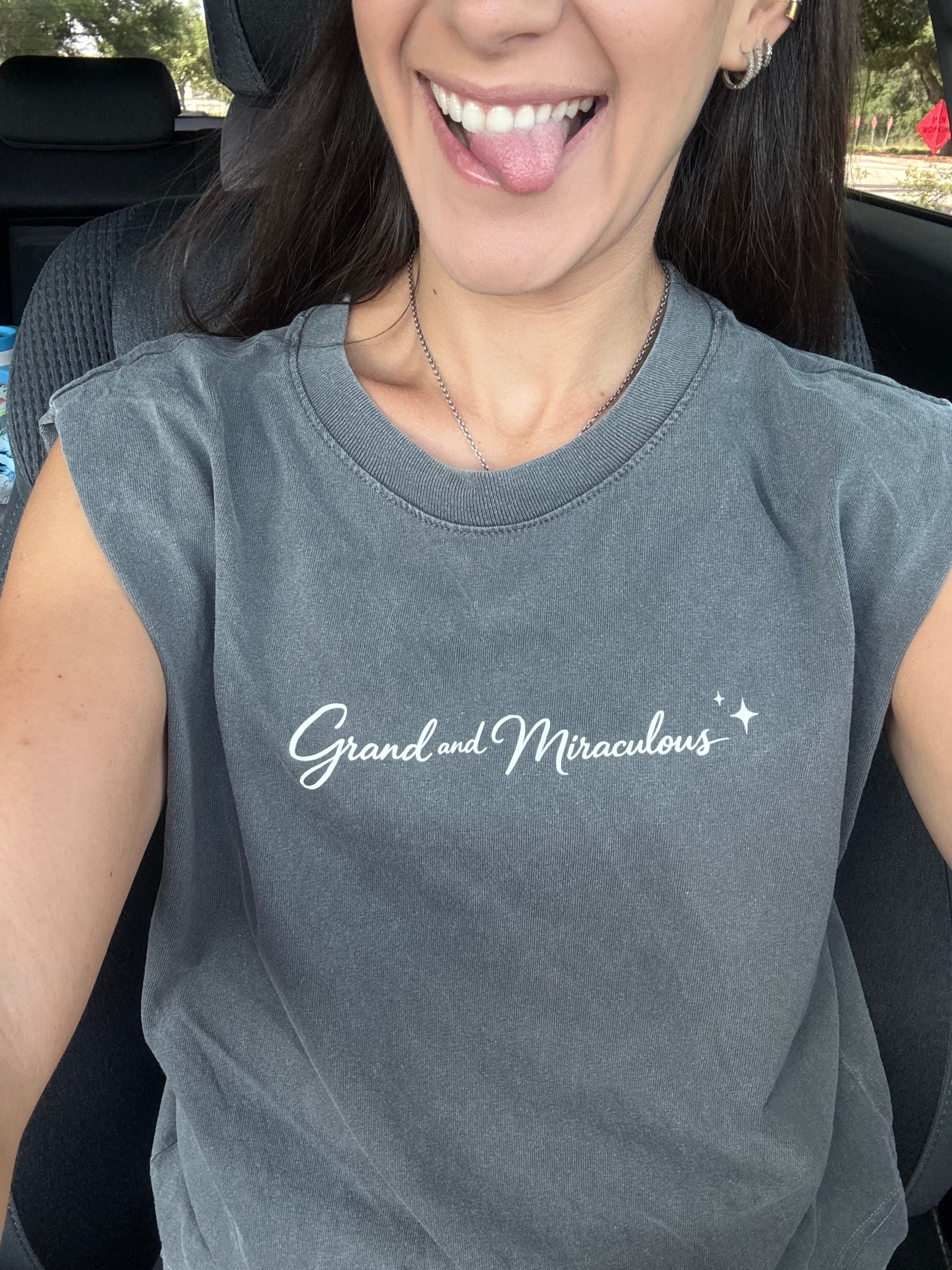 Grand and Miraculous Crop Muscle Tee - Thawing Threads